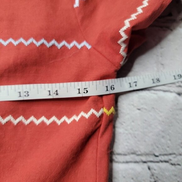 Francesca's Blue Rain Clay Red Multicolor Stripe Romper 100% Cotton Size S - Picture 8 of 11